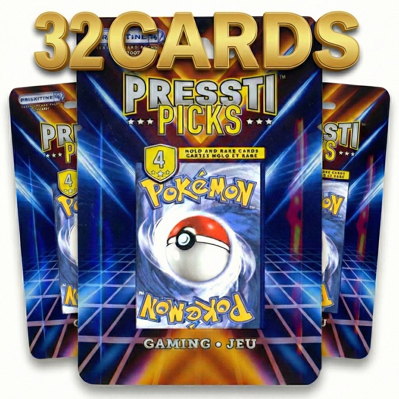 Pack of 8 Presstine Pokemon Presstipicks 4-Card Packs - 32 Cards Total